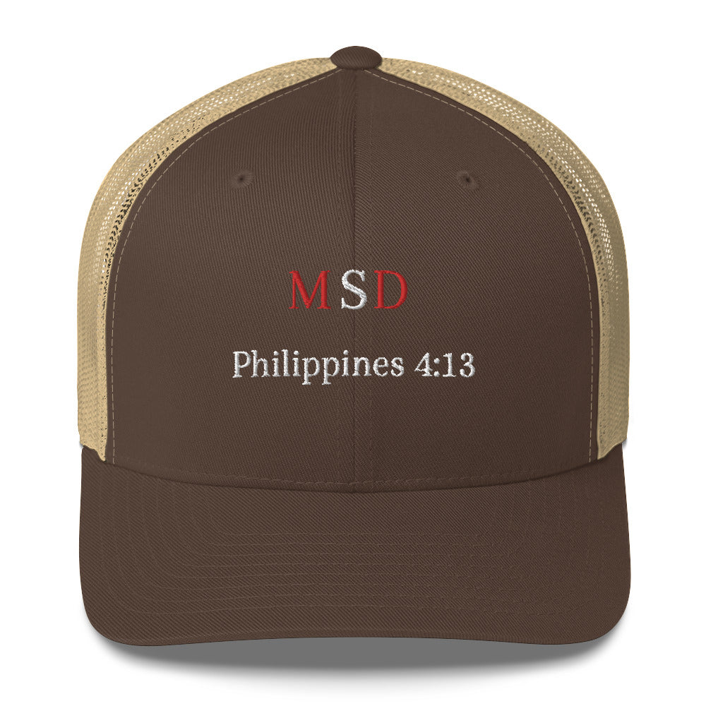 MSD " Philippians 4:13" Trucker Cap