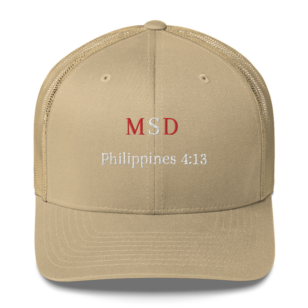 MSD " Philippians 4:13" Trucker Cap