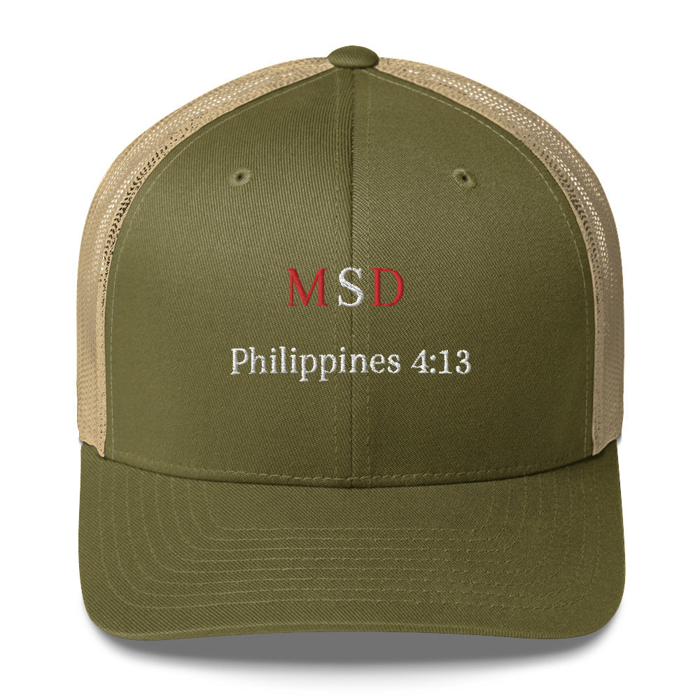 MSD " Philippians 4:13" Trucker Cap