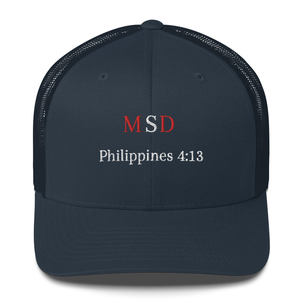 MSD " Philippians 4:13" Trucker Cap