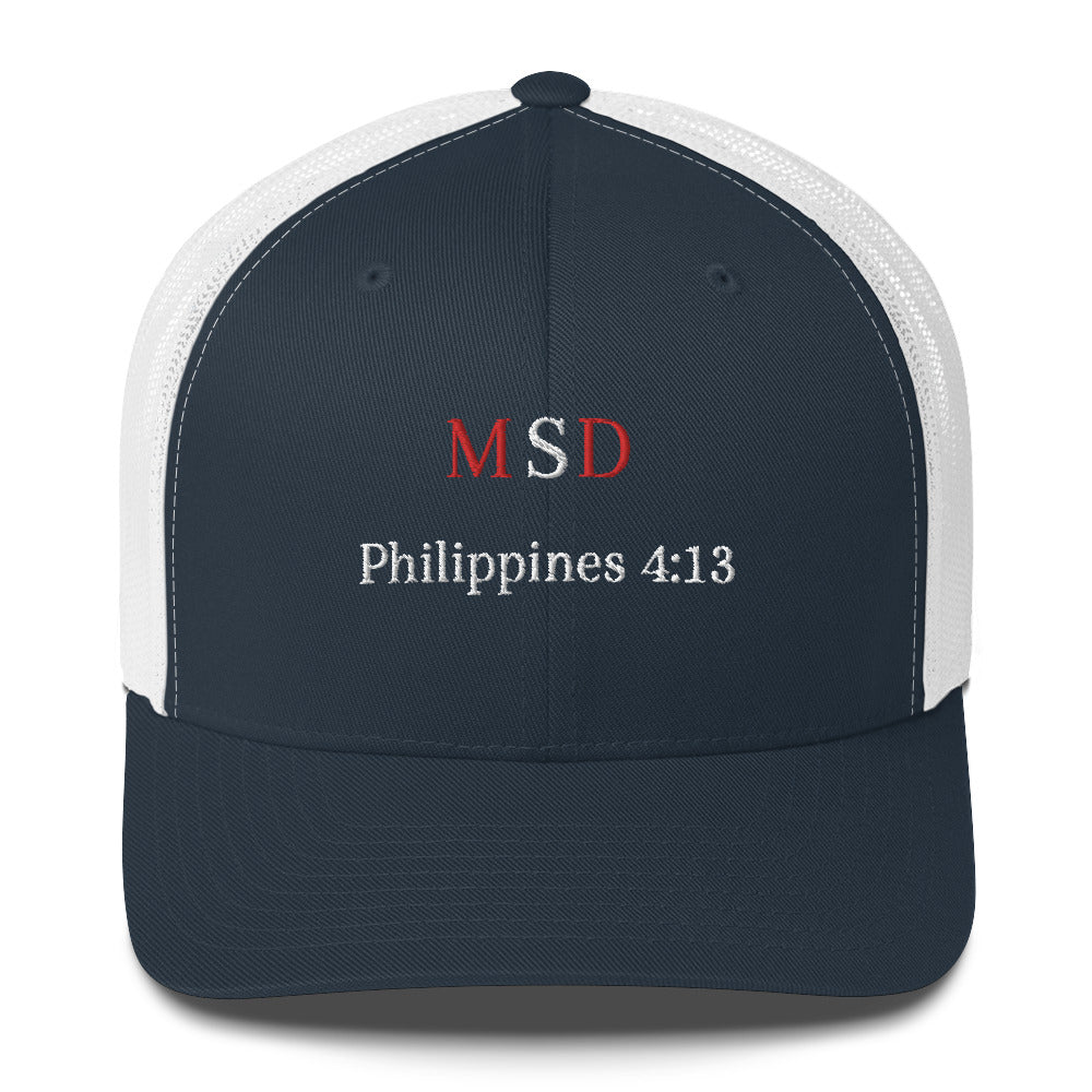 MSD " Philippians 4:13" Trucker Cap